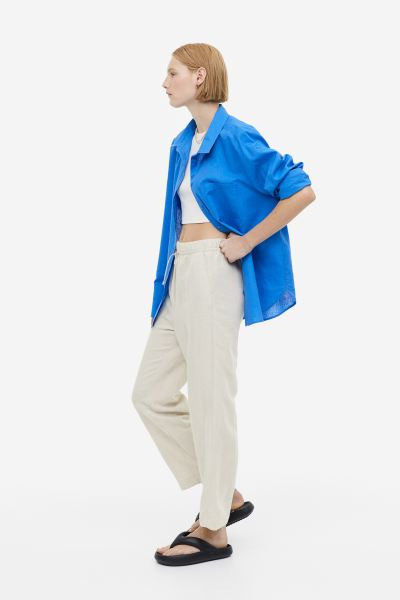 Linen-blend Tapered Pants | H&M (US + CA)