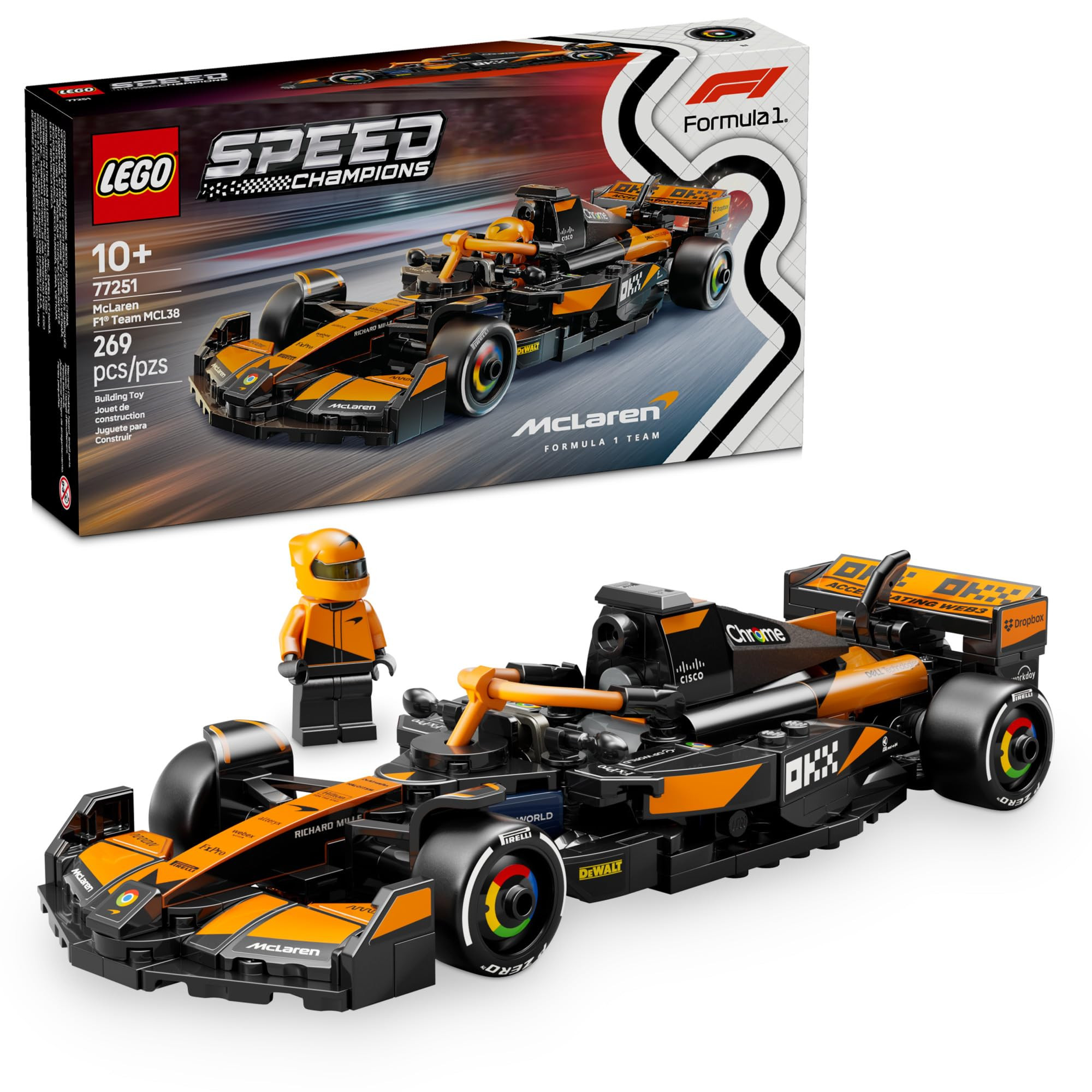 LEGO Speed Champions McLaren F1 Team MCL38 Race Car Toy - Building Set for Kids, Boys & Girls, Ag... | Amazon (US)