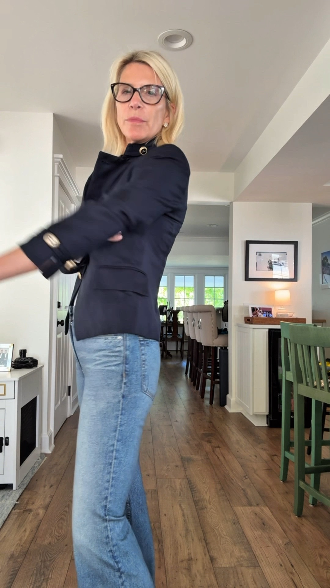 Loving my new military-inspired navy blazer from Zara!!  It’s so great either way cropped flare jeans and flats

#LTKootd #LTKOver40 #LTKTravel
