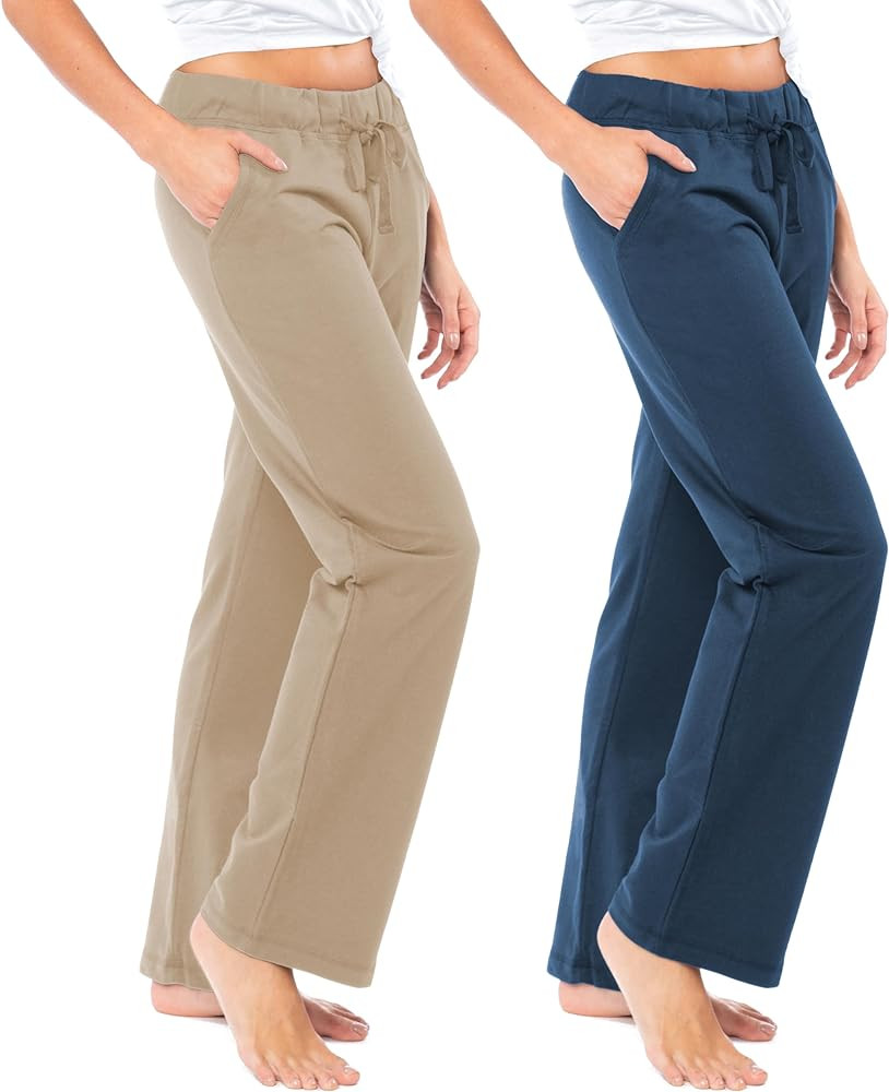 Sexy Basics Women's French Terry Cotton Drawstring Pants | All Season Mid Weight Casual & Lounge ... | Amazon (US)