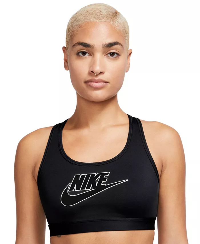 Nike Women's Swoosh Logo Medium-Support Padded Sport Bra - Macy's | Macy's