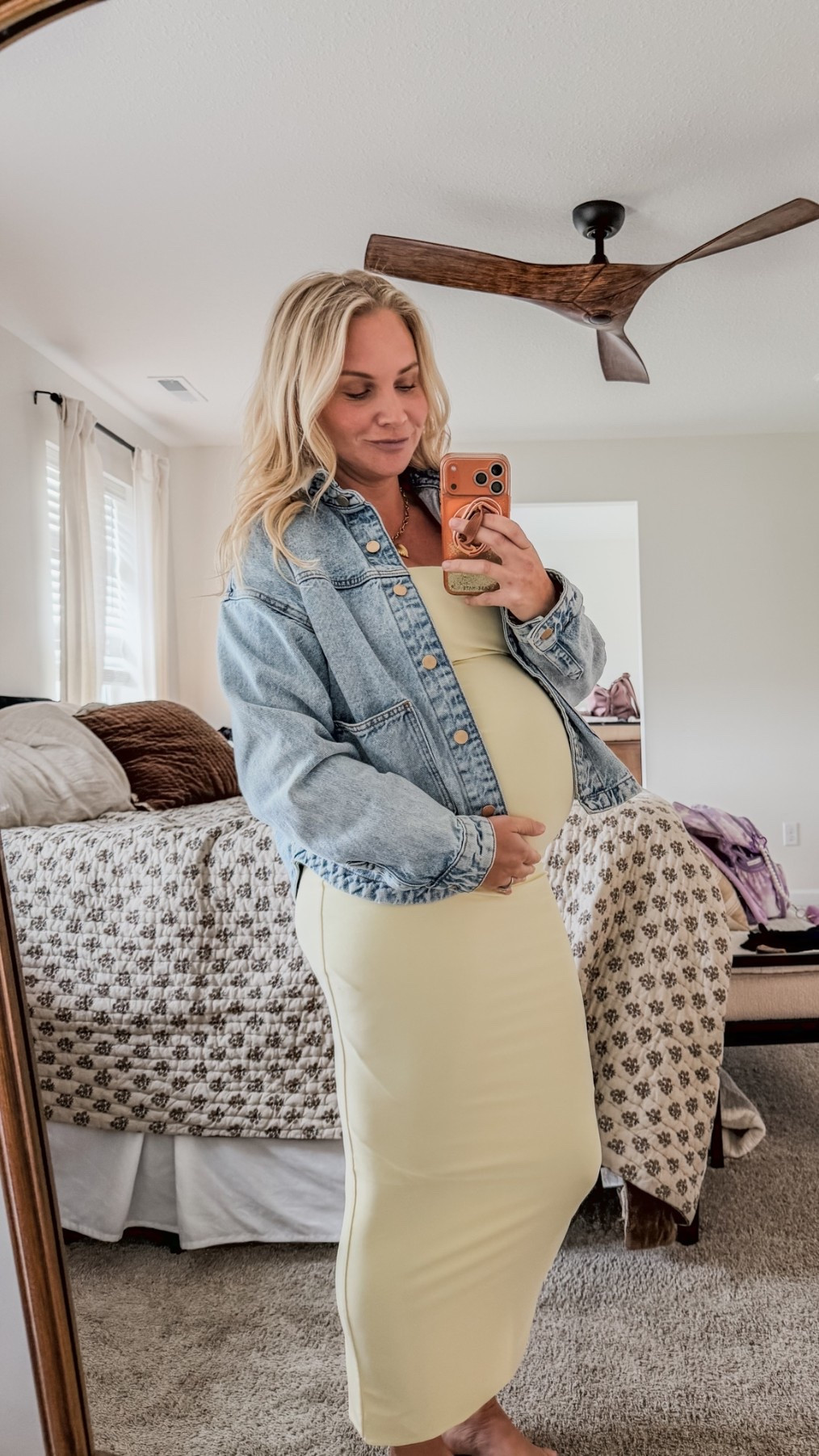 Maternity dress, PinkBlush maternity, yellow, jean jacket.

#LTKBump #LTKWedding #LTKmomlife