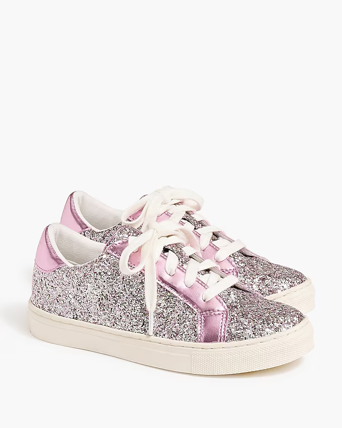 Girls' glitter lace-up sneakers | J.Crew Factory