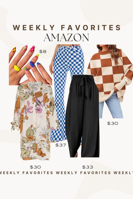 Our favorites from Amazon! I love leaning into a bold print or pattern for spring! 

Amazon fashion, Amazon faves, amazon beauty, checkered pants, checkered sweater, palazzo pants, betterwithchardonnay, Steph Joplin 

#LTKstyletip #LTKSeasonal #LTKbeauty