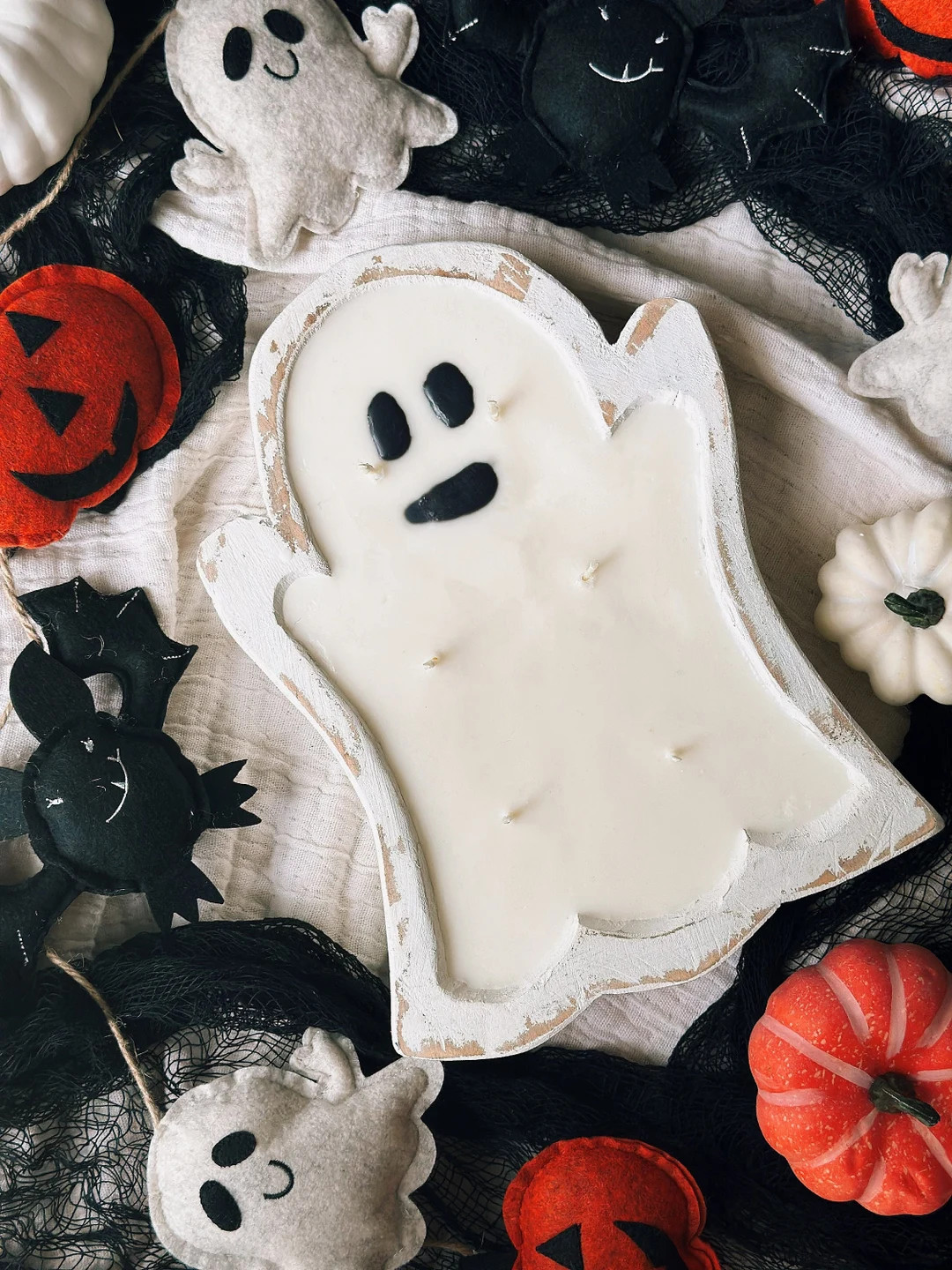 Ghost Bowl Candle Ghost Candle Ghost Dough Bowl Halloween Dough Ball Halloween Decor Fall Candles... | Etsy (US)