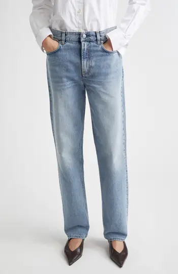 TOTEME Low Rise Organic Cotton Straight Leg Jeans | Nordstrom | Nordstrom