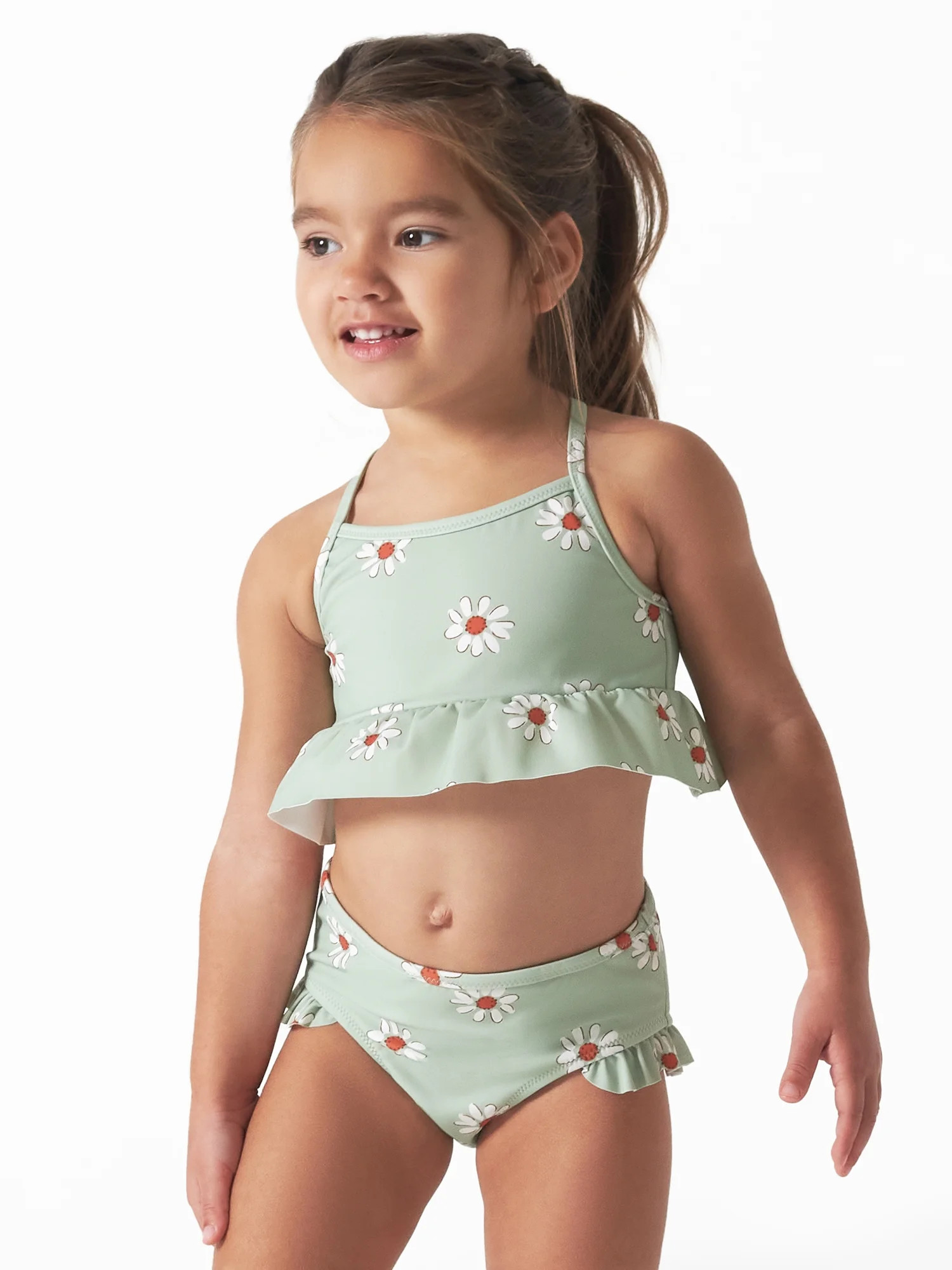 Modern Moments by Gerber Baby and Toddler Girls Ruffle Bikini with UPF 50+, 2-Piece, Sizes 12M-5T | Walmart (US)