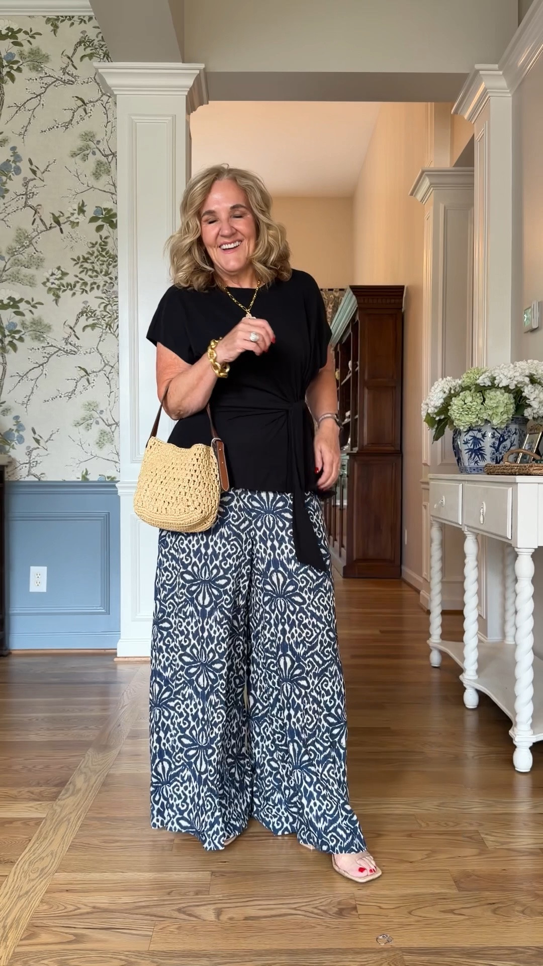 Top is pictured in pink. I sized up to a large. Pants come in regular and plus size I’m wearing a small 

Date night outfit dinner outfit summer styles cocktail party summer pants

#LTKOver40 #LTKSaleAlert #LTKPetite