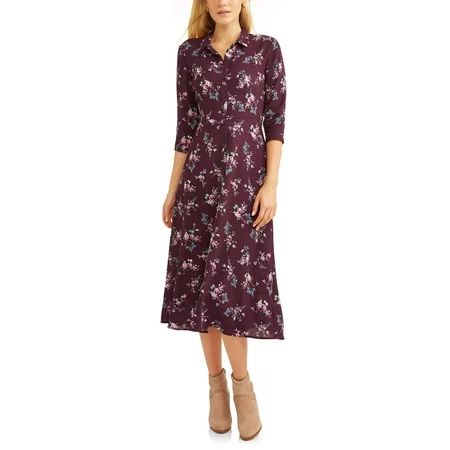 Women's Button Up Maxi Dress | Walmart (US)