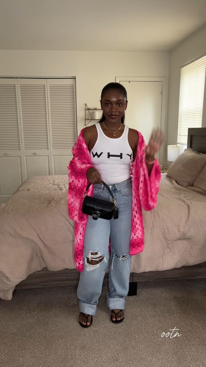 OOTN for a “pink” themed girl dinner 💗 

Cardigan was custom made by DayannasCreationsCo on Etsy! 

#LTKFindsUnder100 #LTKStyleTip #LTKFindsUnder50