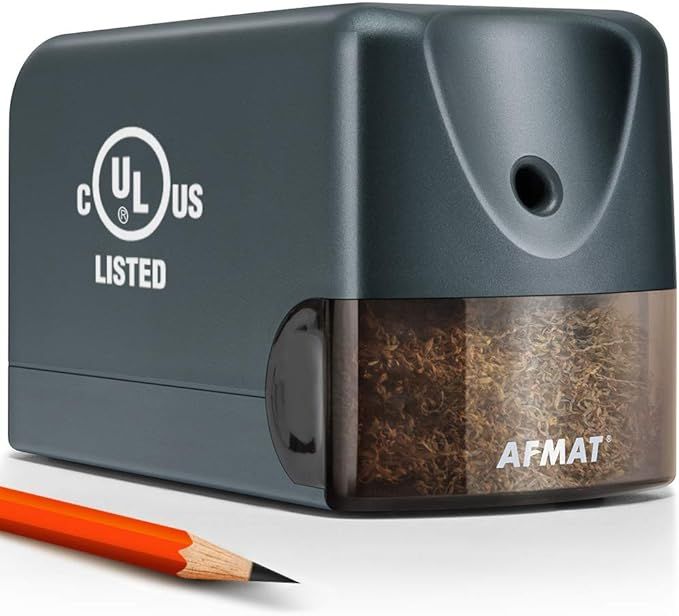 AFMAT Electric Heavy Duty, Classroom Pencil Sharpener for 6.5-8mm No.2/Colored Pencils, UL Listed... | Amazon (US)