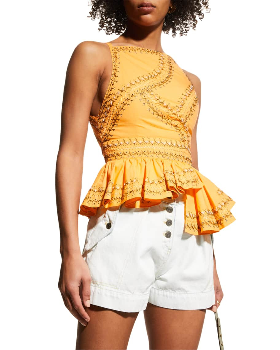 Pilar Sleeveless Peplum Top | Neiman Marcus
