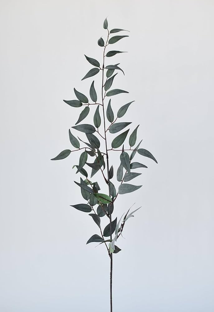 36" Faux Dark Green/Gray Ruscus Leaf Stem - Wedding Event and Home Decor | Amazon (US)