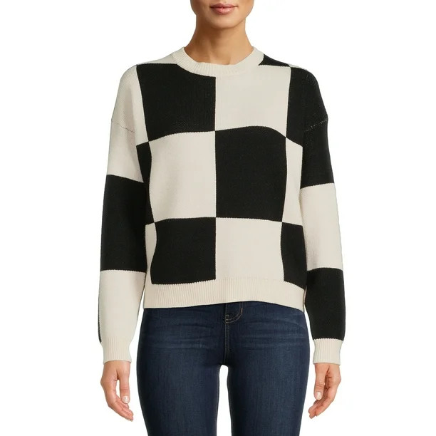 Dreamers by Debut Womens Print Pullover Long Sleeve Sweater - Walmart.com | Walmart (US)