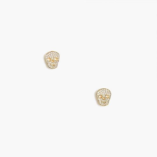 Pavé skull stud earrings | J.Crew Factory