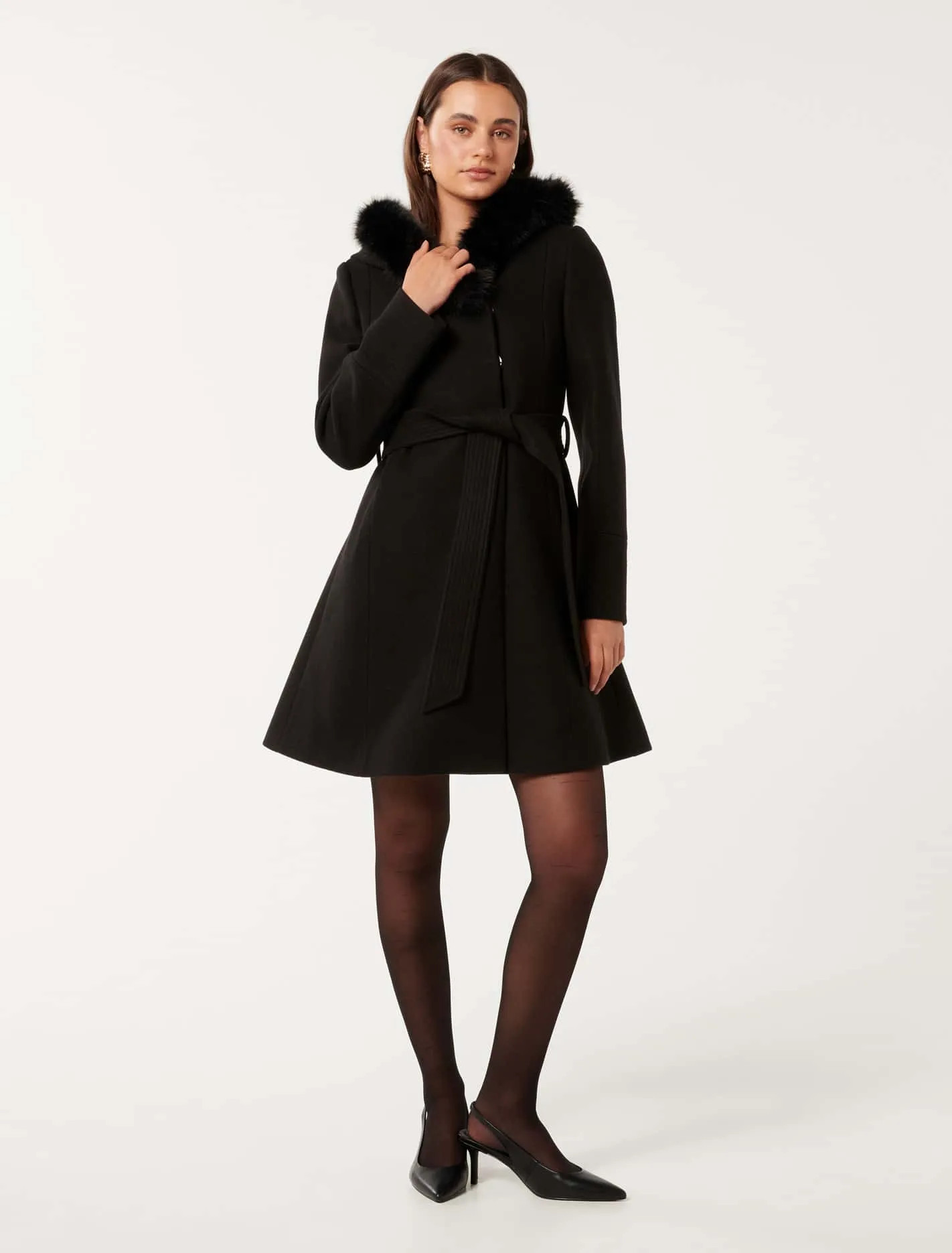 Josephine Faux Fur Hooded Coat | Ever New (CA)
