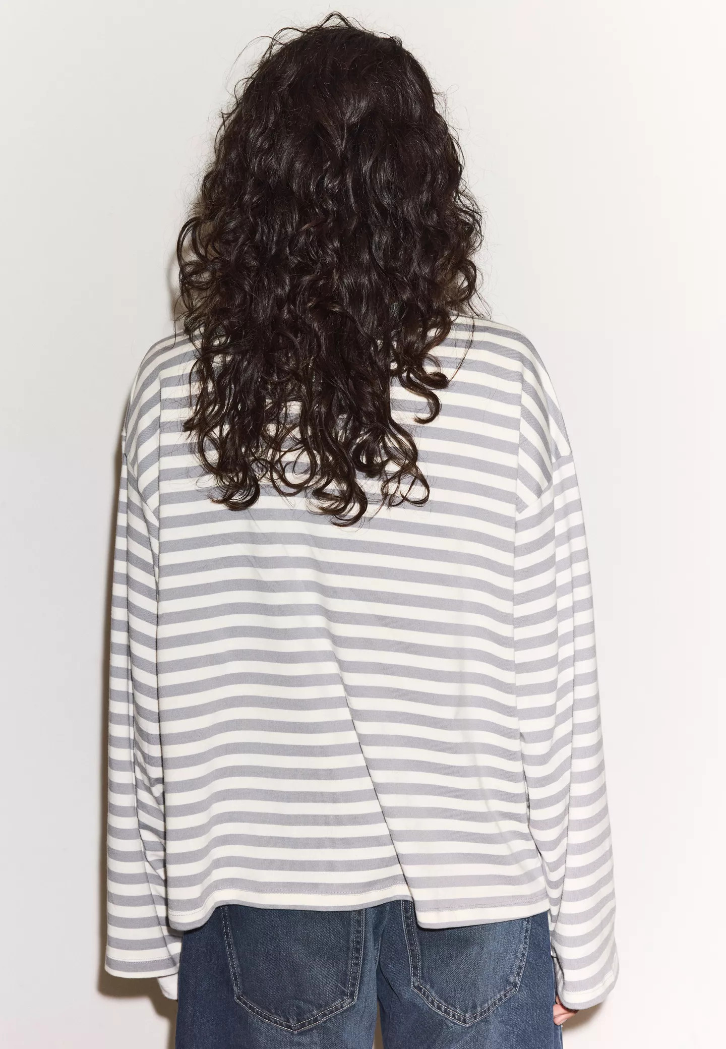 Oversize striped long sleeve T-shirt - Women's T-shirts | Stradivarius United Kingdom | Stradivarius (UK)