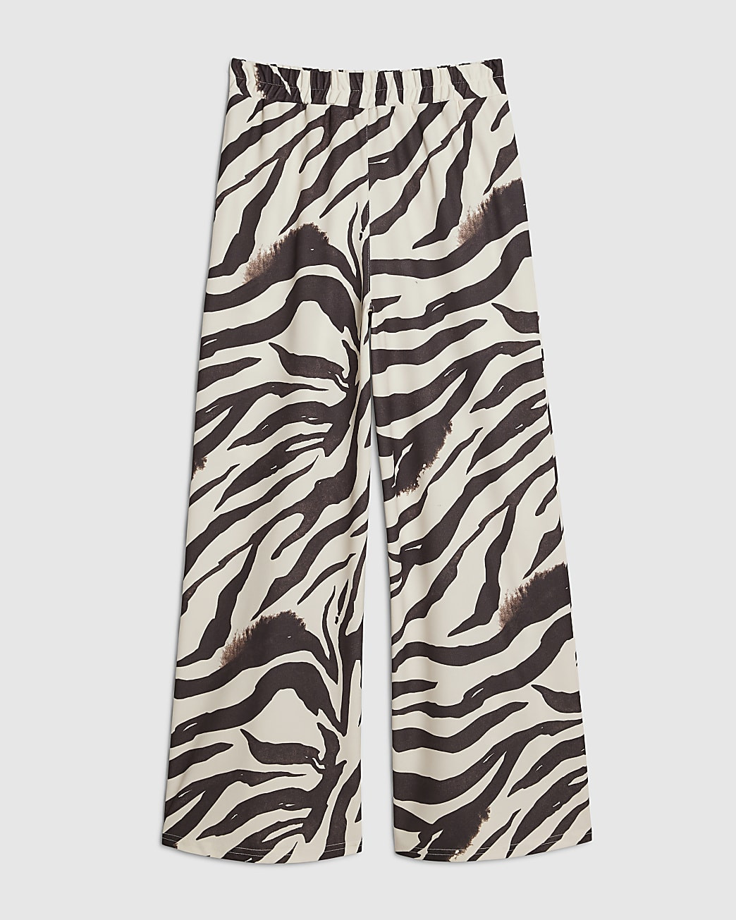 White Zebra Print Wide Leg Trousers | River Island UK & IE