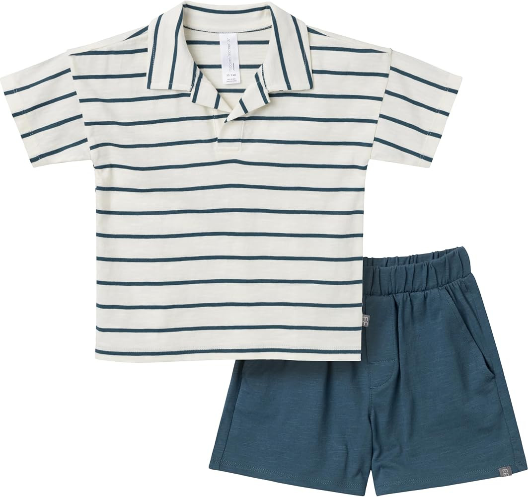 Modern Moments by Gerber Baby Boys 2-piece Johny Collar Shirt & Short Set | Amazon (US)