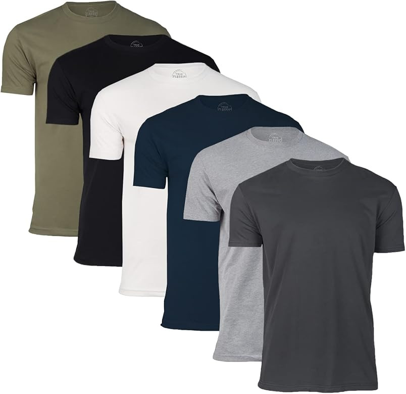 True Classic Tees Premium Men's T-Shirts - Crew Neck 6-Pack, Premium Fitted Men's Shirts, Size S to  | Amazon (US)