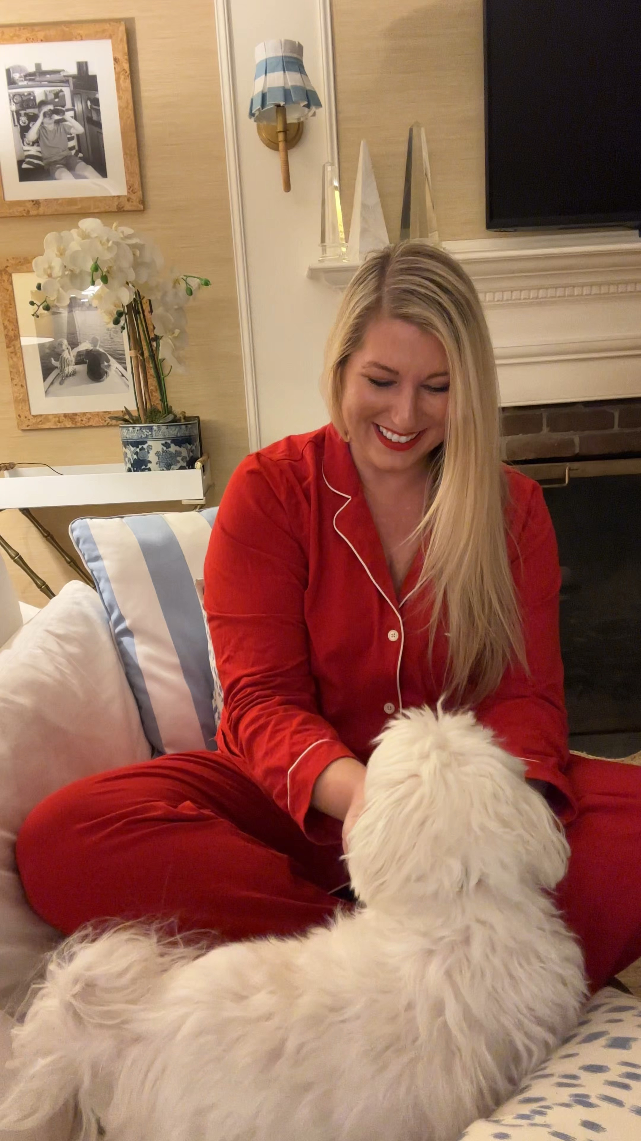 Getting comfy for family movie night 🍿🎥…love this red set of soft cotton pajamas. So cozy ♥️ cute for ValentineDay too.

#LTKFindsUnder100 #LTKWatchNow #LTKSeasonal