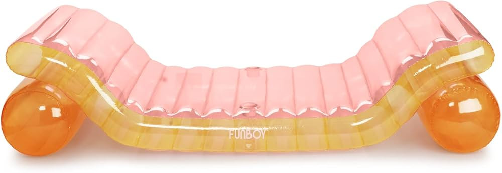 FUNBOY Giant Inflatable Luxury Clear Rainbow Dual Chaise Lounger Pool Float, Transparent Pink, Or... | Amazon (US)