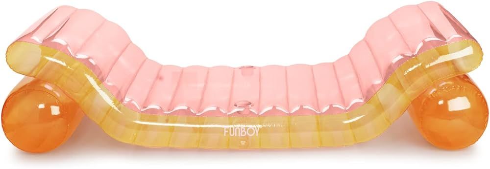 FUNBOY Giant Inflatable Luxury Clear Rainbow Dual Chaise Lounger Pool Float, Transparent Pink, Or... | Amazon (US)