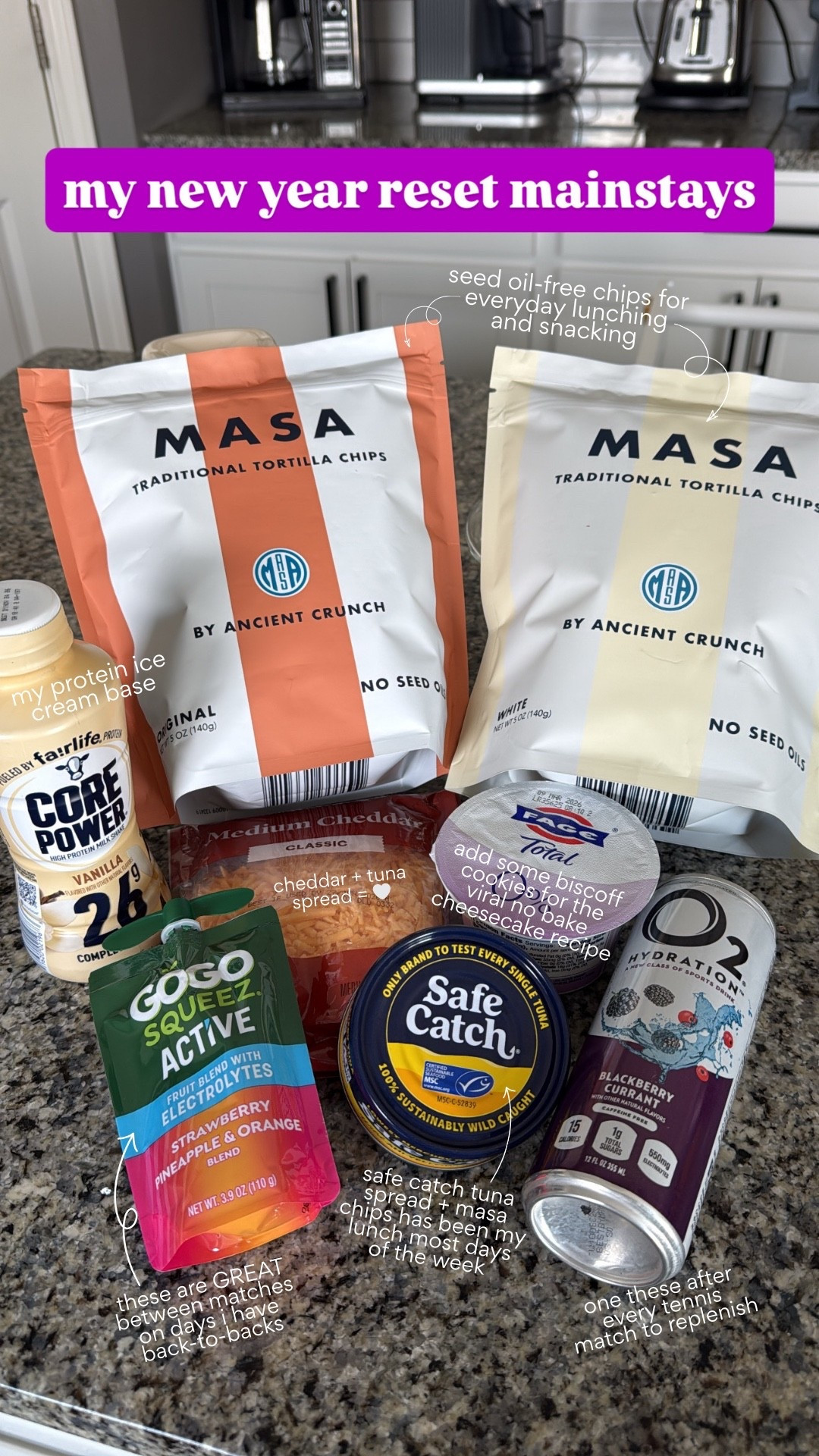 My favorite new year healthy habit foods! At least the ones I could tag. If you go to MASA’s website you can use code ASHLEYBURK to save on their seed oil free chips cooked in beef tallow. They’re INCREDIBLE!

#LTKselfcare #LTKfitnessgoals #LTKfoodie