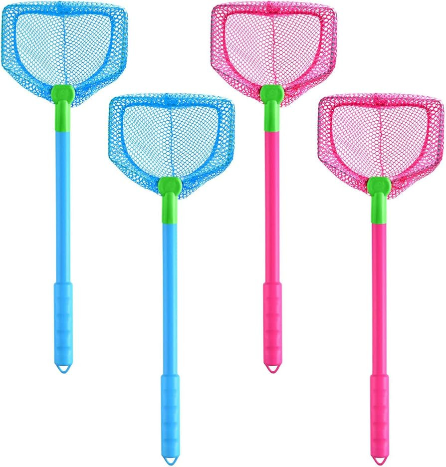 Coopay 4 Pieces Kids Fishing Net Catching Bug Nets Fish Butterfly Nets Beach Toys for Kids Outdoo... | Amazon (US)