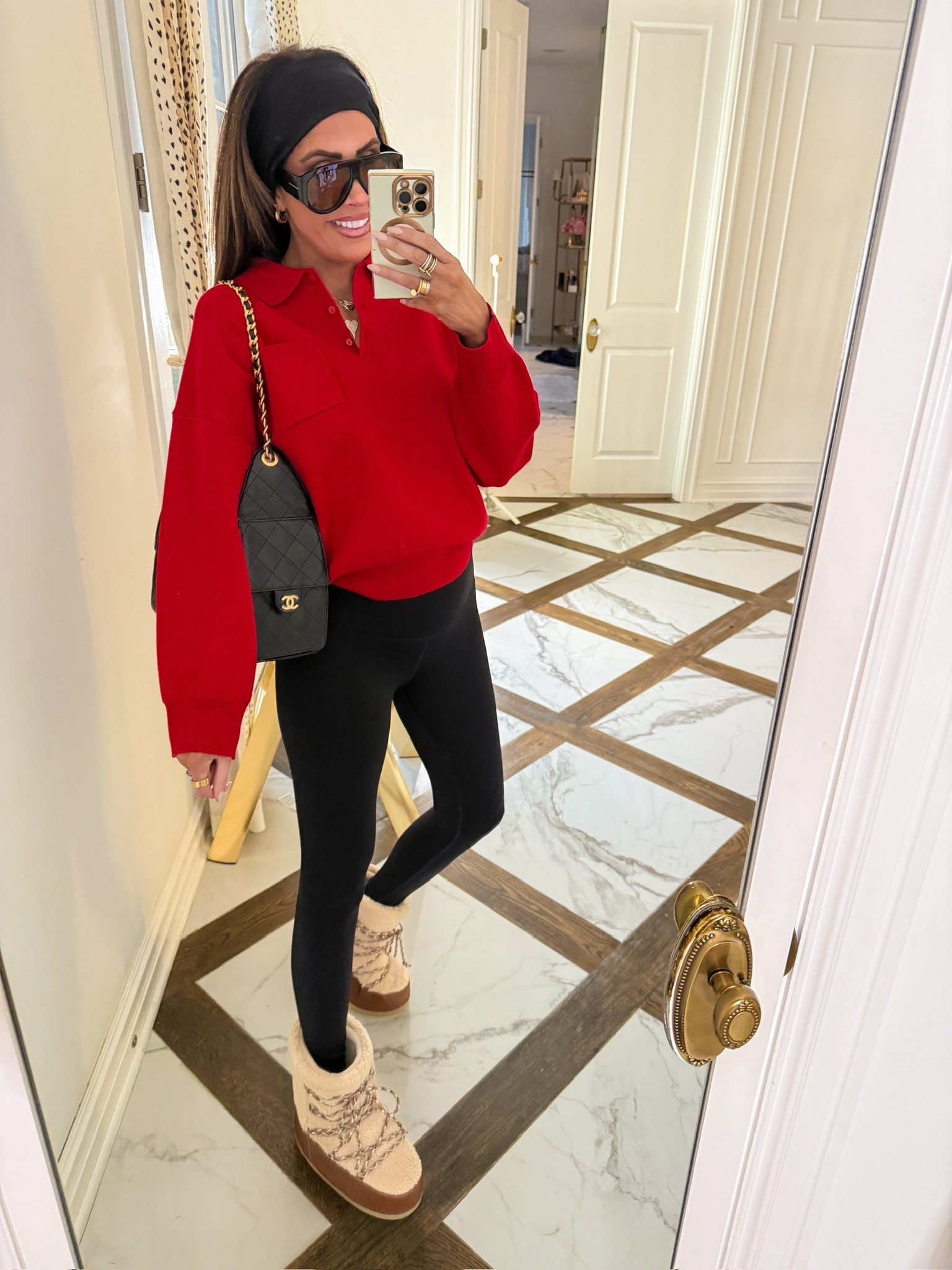 I’m wearing a size medium in this red polo and size small in leggings! 
Linking these lookalike moon boots too! 

Red polo, Red collard shirt, Black leggings, Moon Boots, Target boots, Boots, Leggings, Red shirt, Headband, Emily Ann Gemma

#LTKHoliday #LTKootd #LTKFindsUnder50