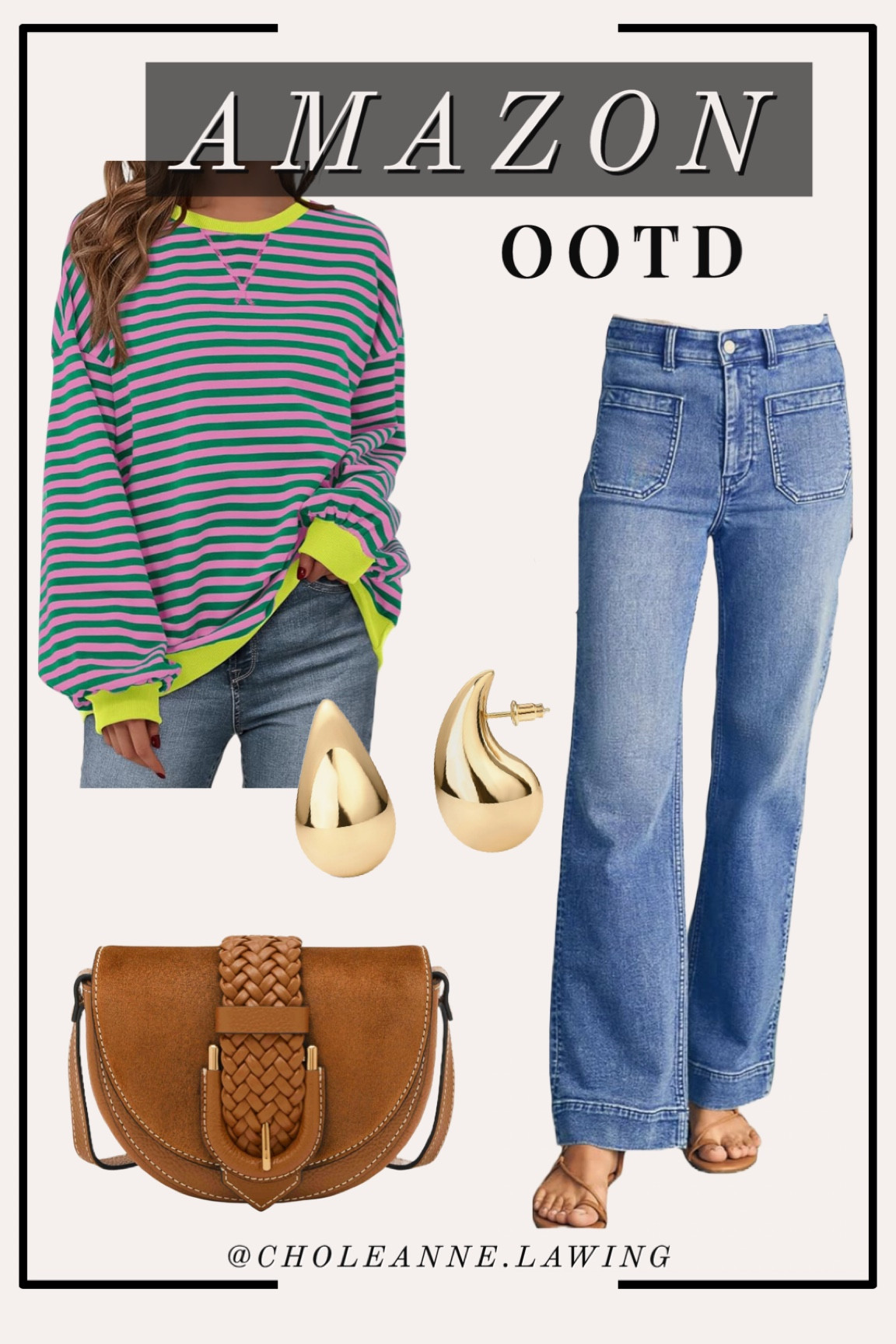 Amazon find. Jeans. Pullover. Free people dupe. Leather bag. Gold earrings. Amazon ootd. 

#LTKFindsUnder100 #LTKStyleTip #LTKSaleAlert