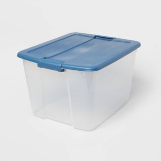 66qt Latching Clear with Blue Lid - Brightroom&#8482; | Target