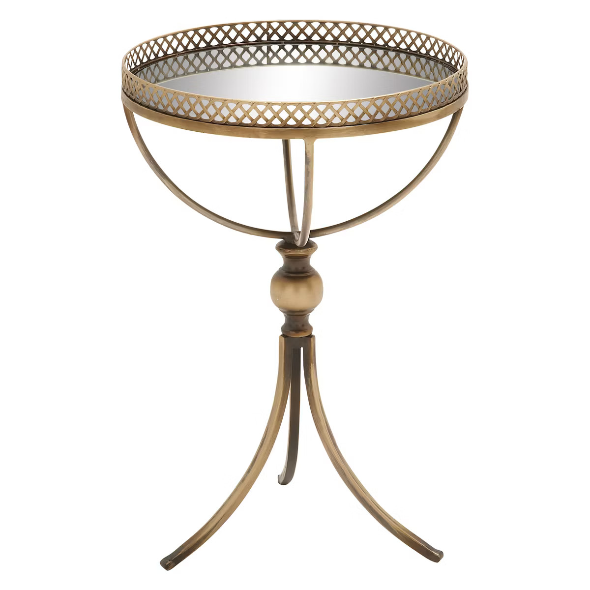 Metal and Glass Round Pedestal Table Gold - Olivia & May | Target