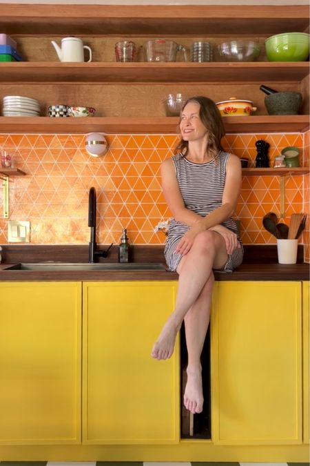 A bright kitchen with yellow cabinets is what I’ve always wanted. Even if my shelves are t styled perfectly 

#LTKhome #LTKGiftGuide