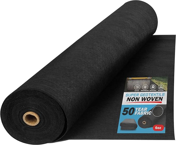 Super Geotextile 4, 6, 8 oz Non Woven Fabric for Landscaping, French Drains, Underlayment, Erosio... | Amazon (US)
