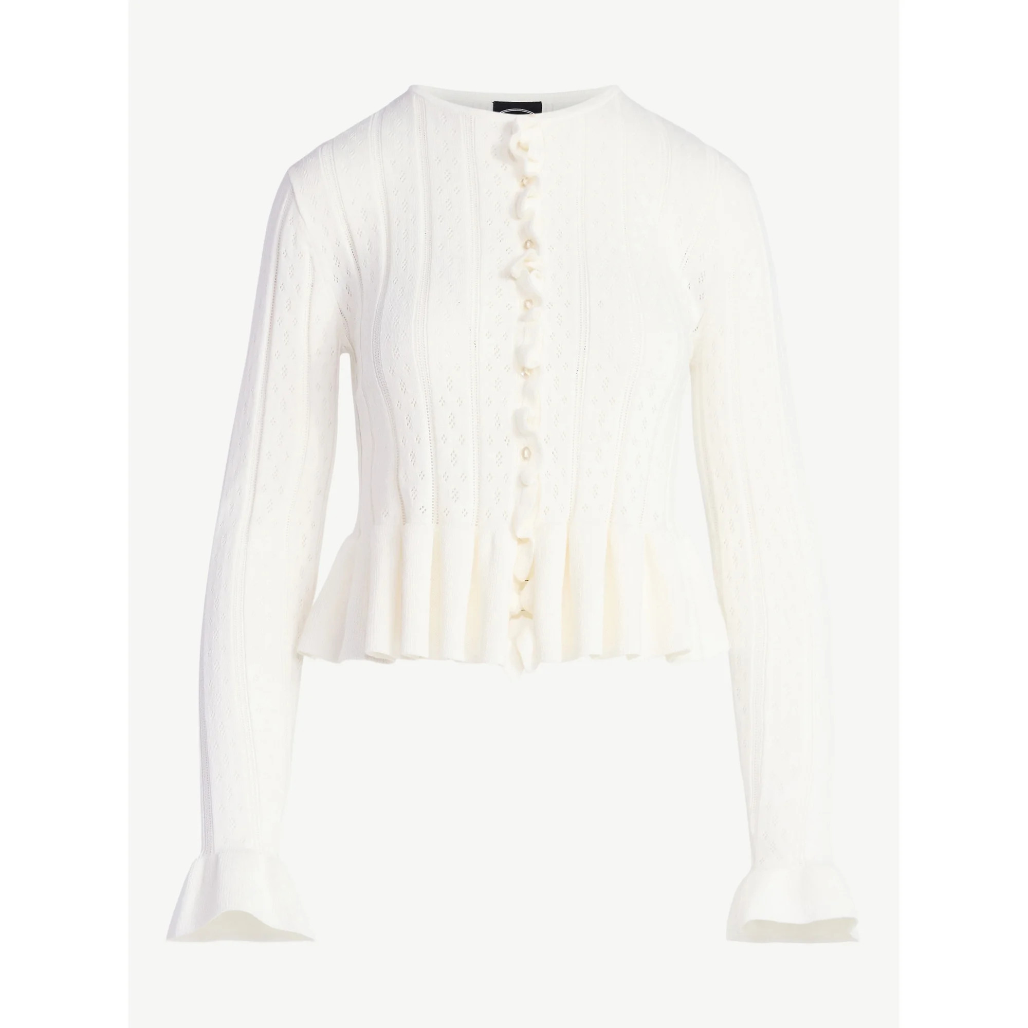 Scoop Women's and Women's Plus Peplum Ruffle Cardigan Sweater, Lightweight, Sizes XS-4X | Walmart (US)