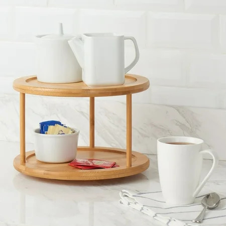 Better Homes & Gardens 2-Level Lazy Susan Bamboo Turn Table | Walmart (US)
