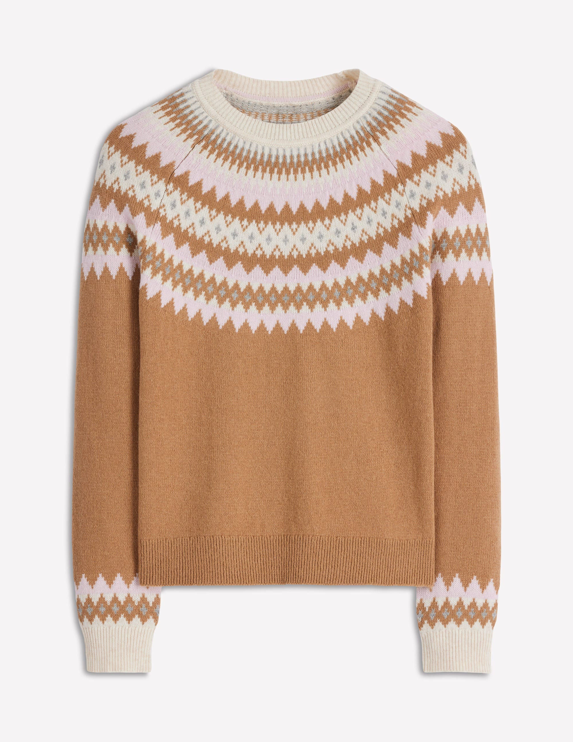 Edie Fair Isle Sweater-Camel Melange Fair Isle | Boden (US)