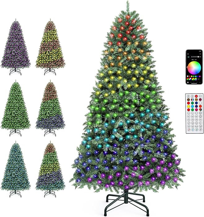 YITAHOME Prelit Green Christmas Tree 6ft w/Remote & RGB Smart Control, Artificial Hinged Color Ch... | Amazon (US)