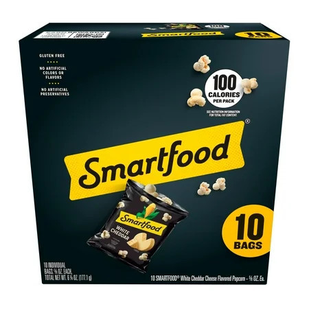 Smartfood Popcorn White Cheddar Flavored Popcorn Snacks, 0.625 oz Bags, 10 Count Multipack | Walmart (US)