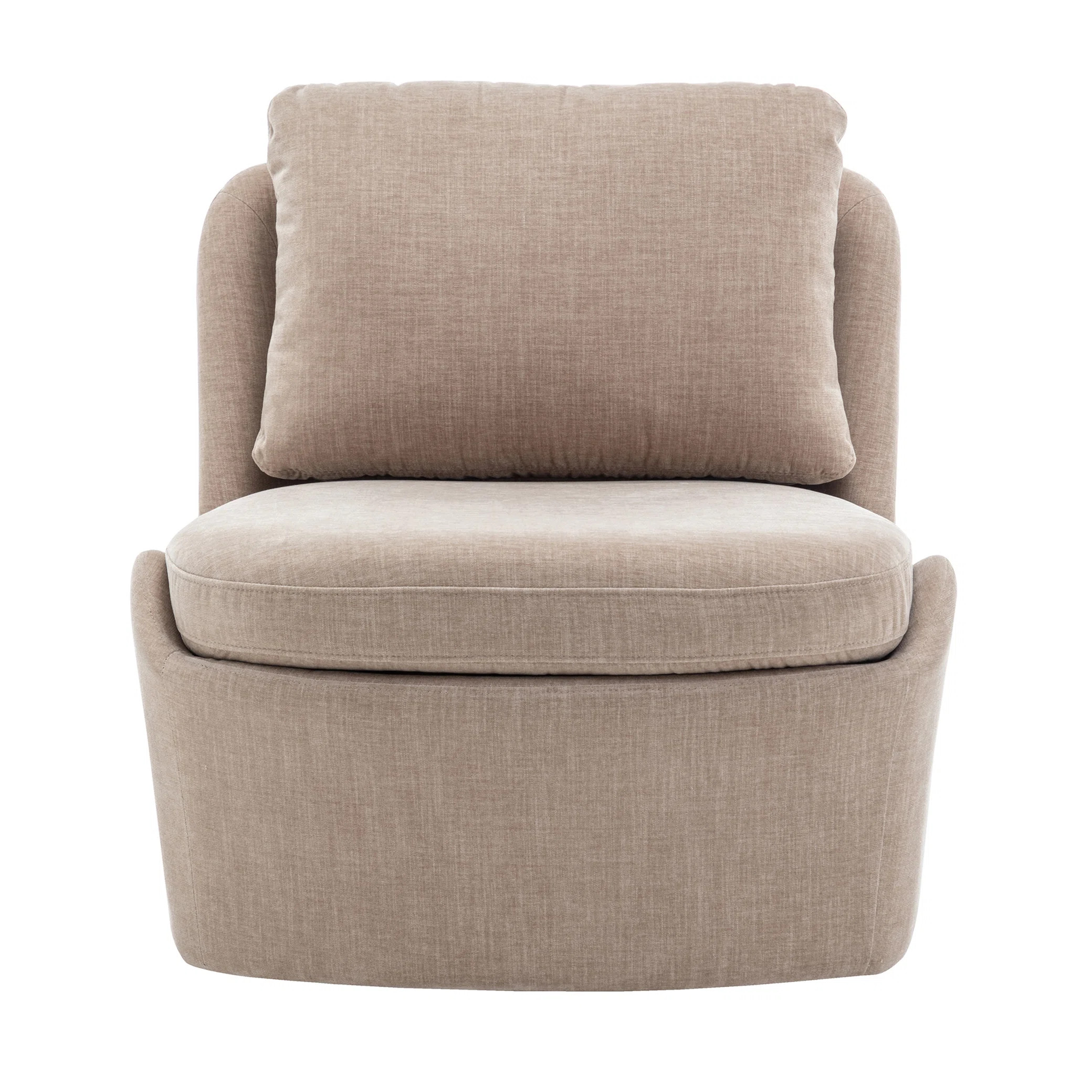 Ebern Designs Oliver Armless Swivel Chair - Taupe | Wayfair | Wayfair North America