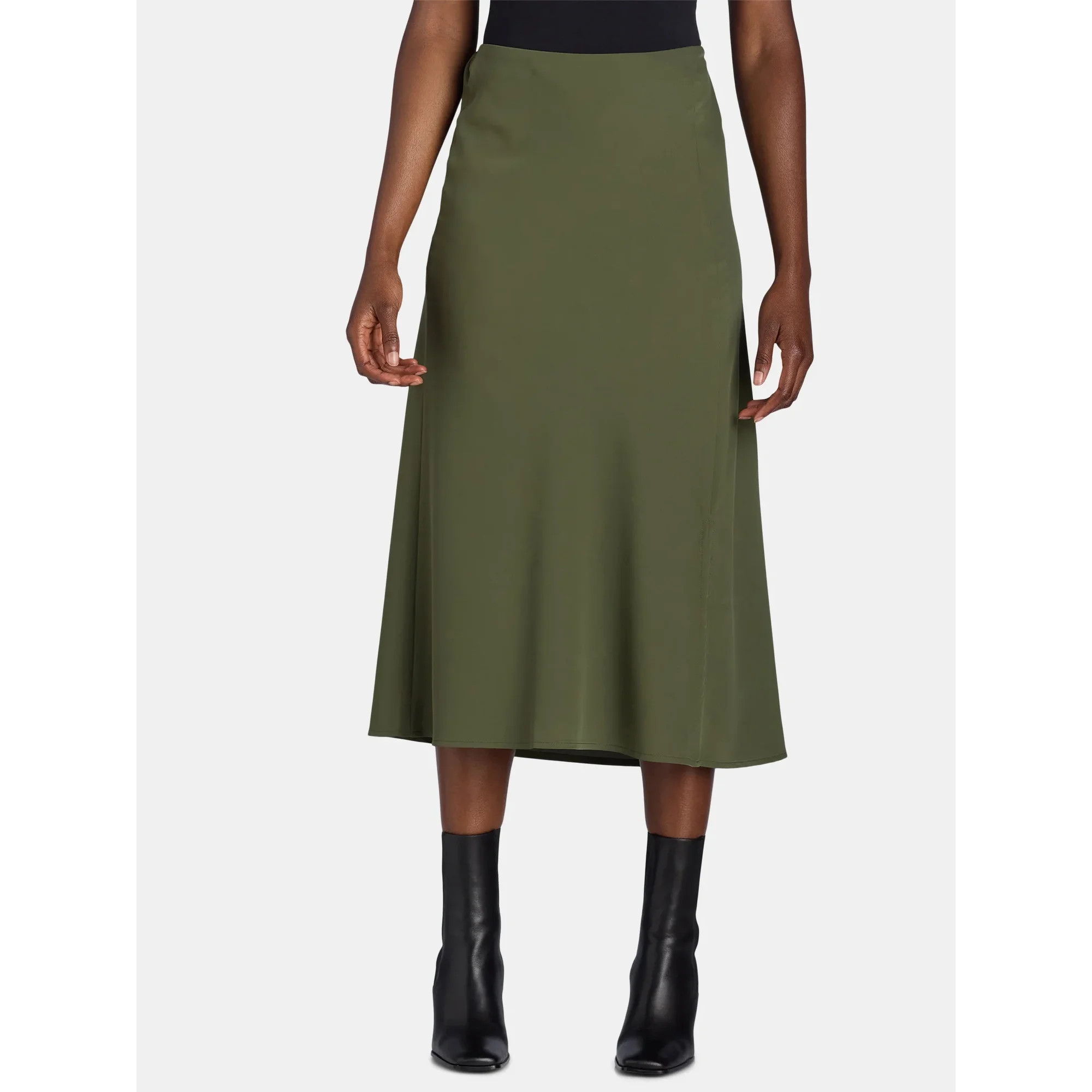 Time and Tru Women's Midi Slip Skirt, Sizes XS-XXXL | Walmart (US)