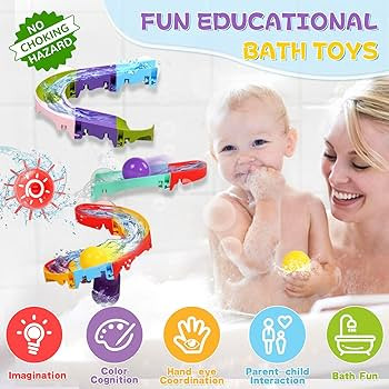 Fajiabao Toddler Bath Toys for Kids Ages 1-3 3-5 Bathtub Toys DIY Slippery Slide Track Fun Baby S... | Amazon (US)