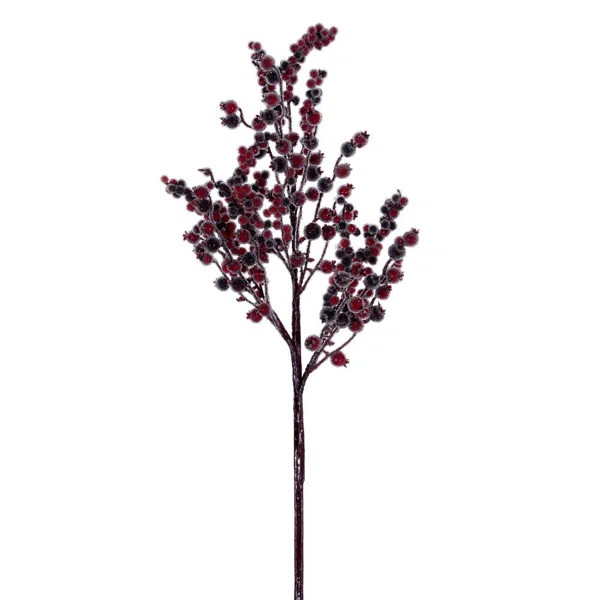 Primrue 24" Winter Icy Red & Burgundy Berry Spray. Each bag contains three sprays. (Set of 3) | Wayfair North America