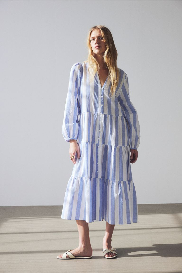 Tiered Linen-blend Dress | H&M (US + CA)
