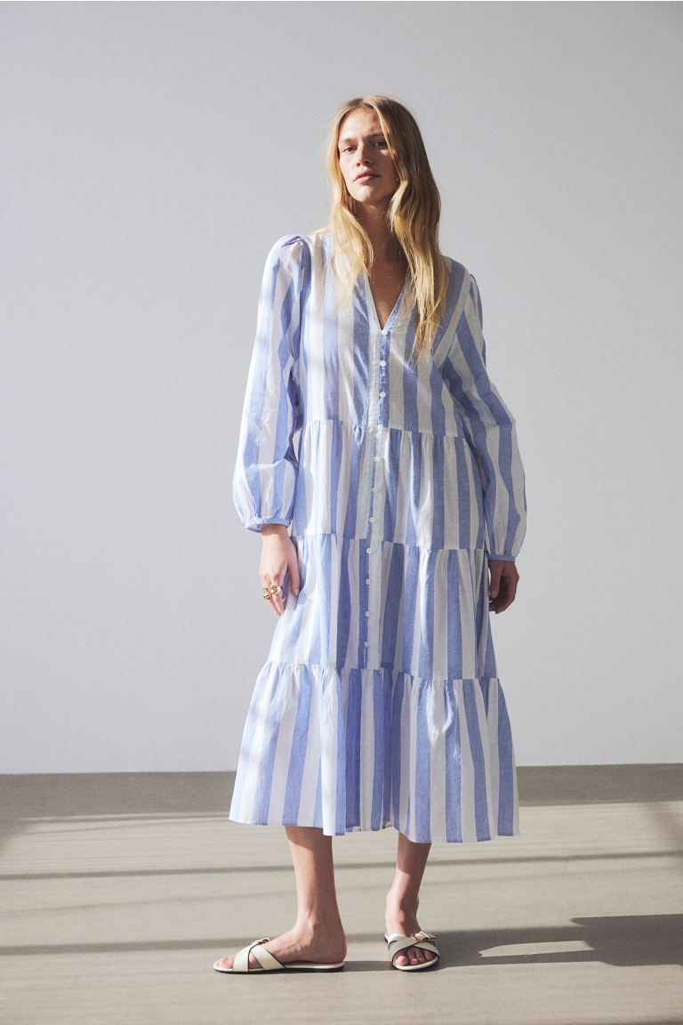 Tiered linen-blend dress | H&M (UK, MY, IN, SG, PH, TW, HK)
