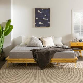 Light Oak King Solid Wood Platform Bed | The Home Depot