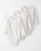 3-Pack Organic Cotton Rib Wrap Bodysuits | Carter's