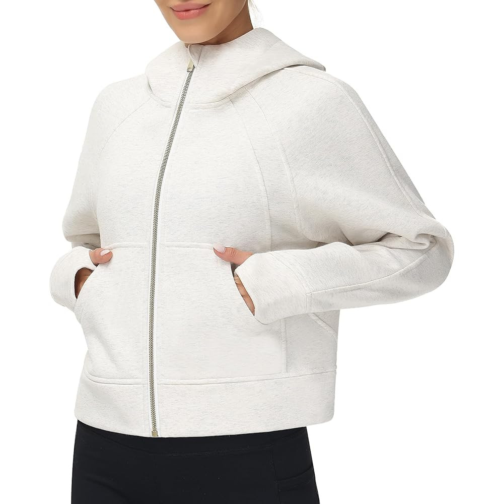 THE GYM PEOPLE Women's Full-Zip Up Hoodies Jacket Fleece Workout Crop Tops Sweatshirts with Pocke... | Amazon (US)