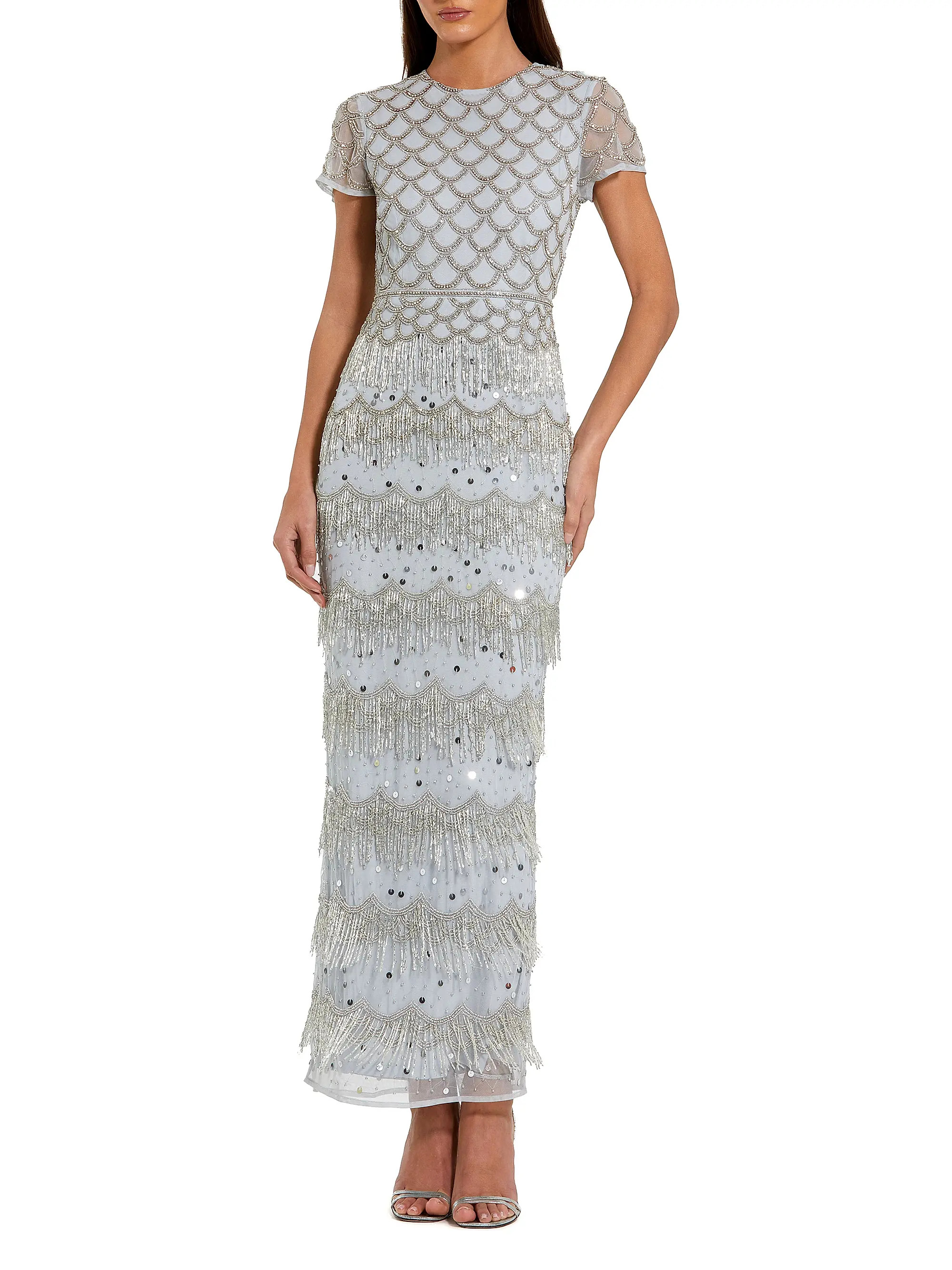 Mac Duggal Evening Beaded Cap-Sleeve Gown | Saks Fifth Avenue | Saks Fifth Avenue